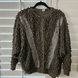 Vintage Tan Gan Fringe Sweater